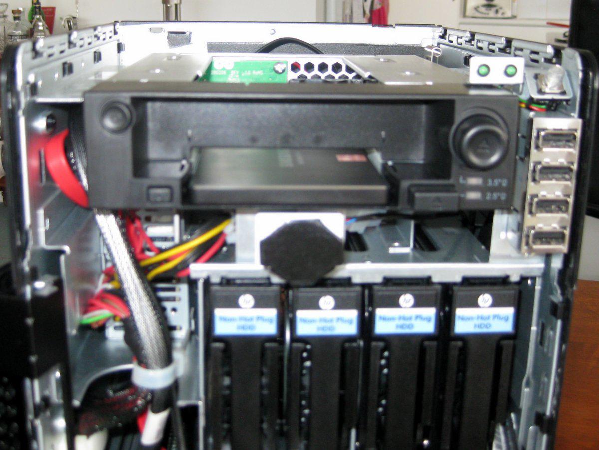 Front internal view of the NAS with the HDD removed