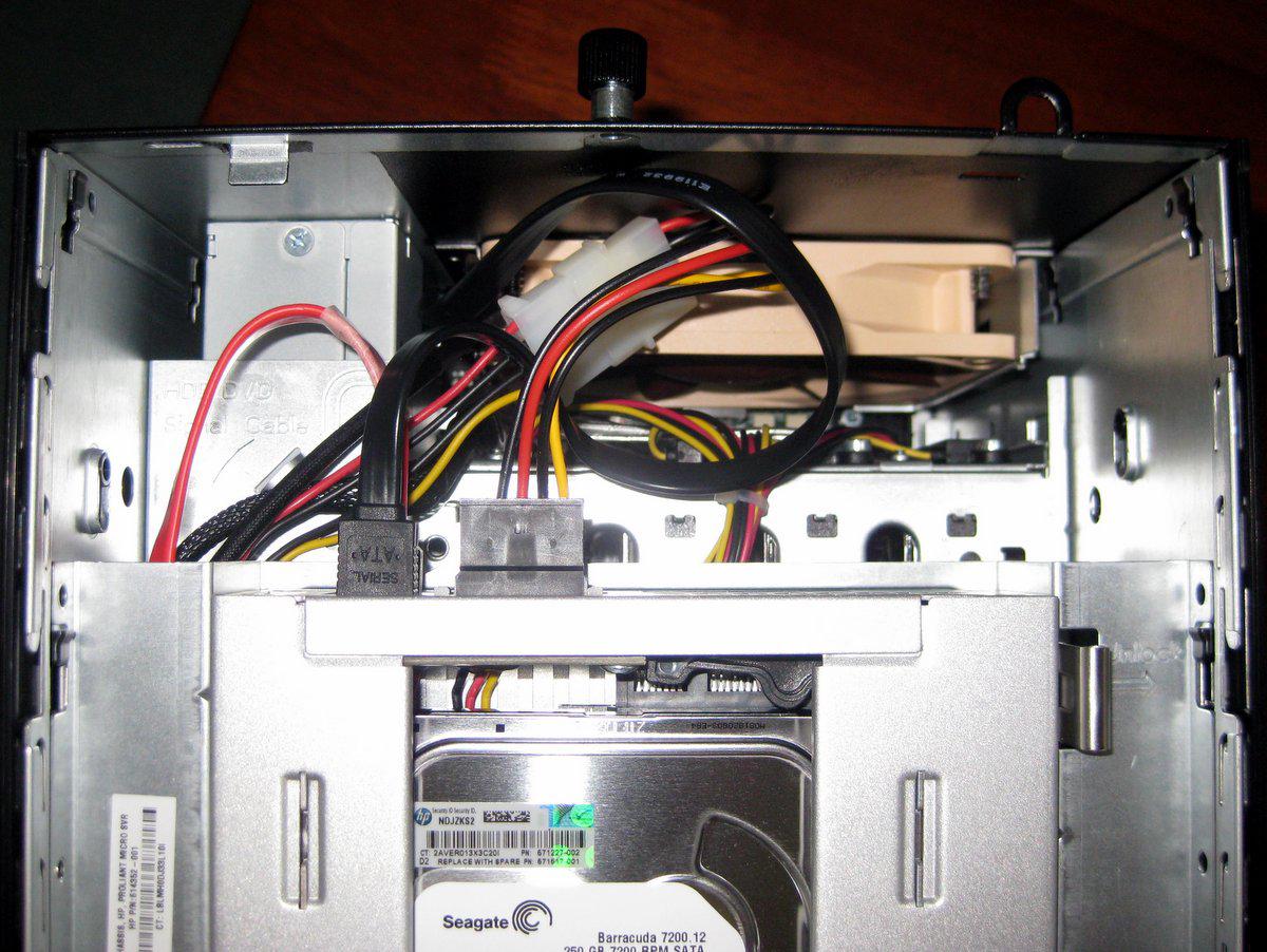 The top internal view of the NAS