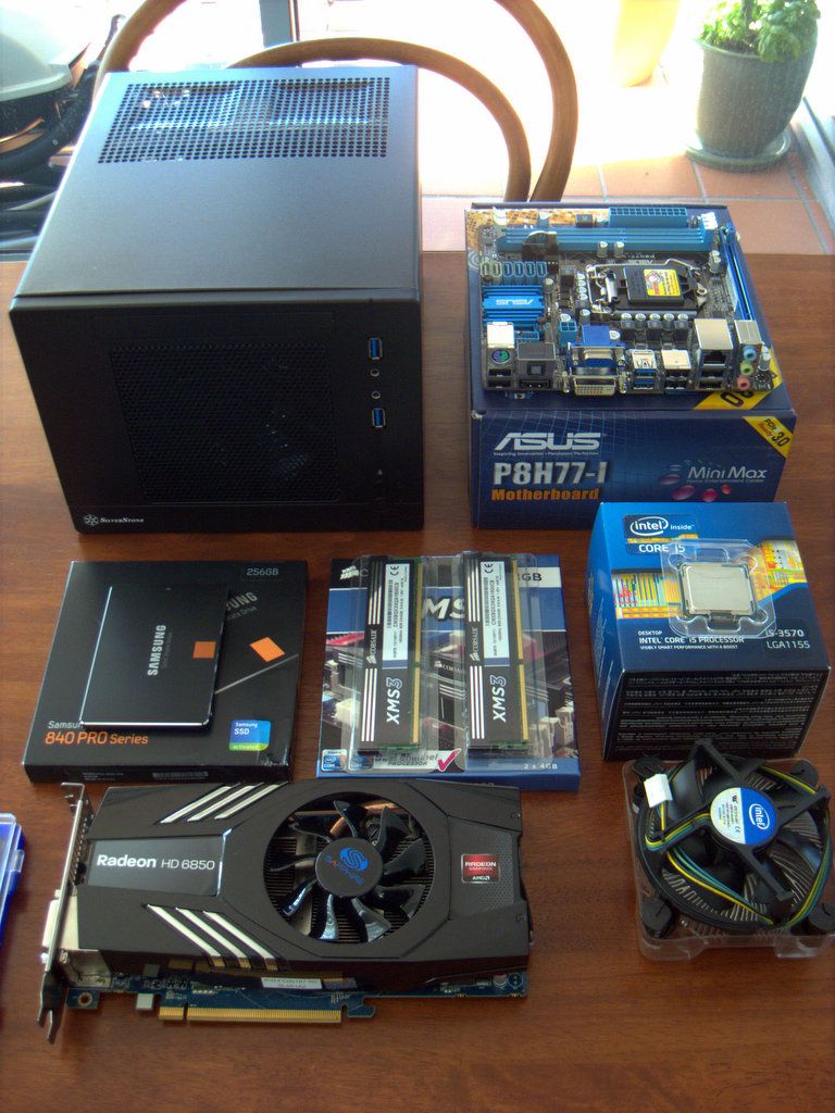 A collection of hardware before assembling