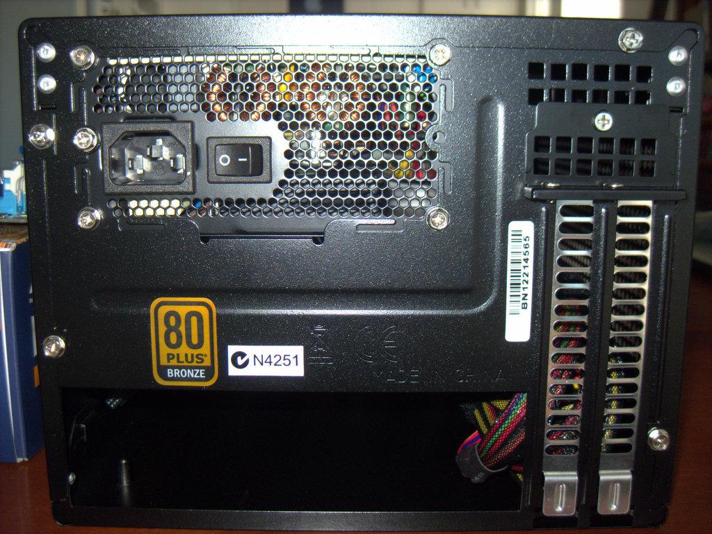 Rear view of the mini PC when built